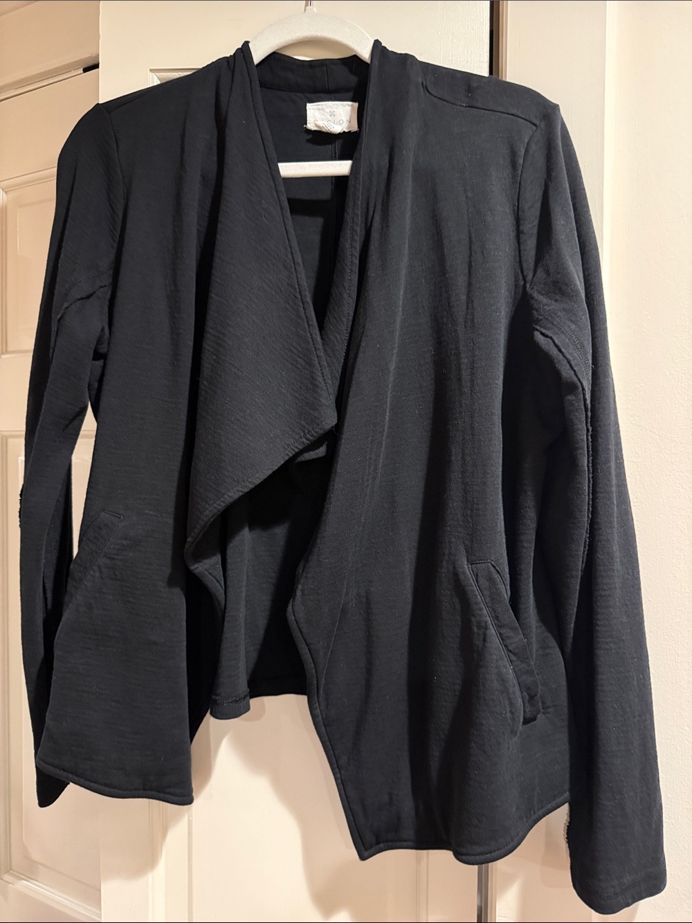 Caslon Black Draped Open Front Blazer SZ Large